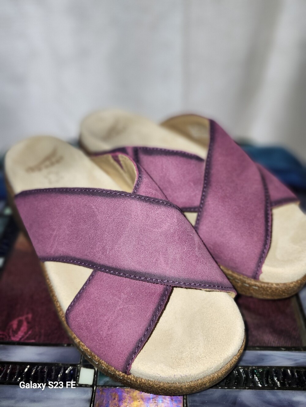 Dansko Bridget Plum Suede Platform Slides Size 39 - Picture 2 of 10